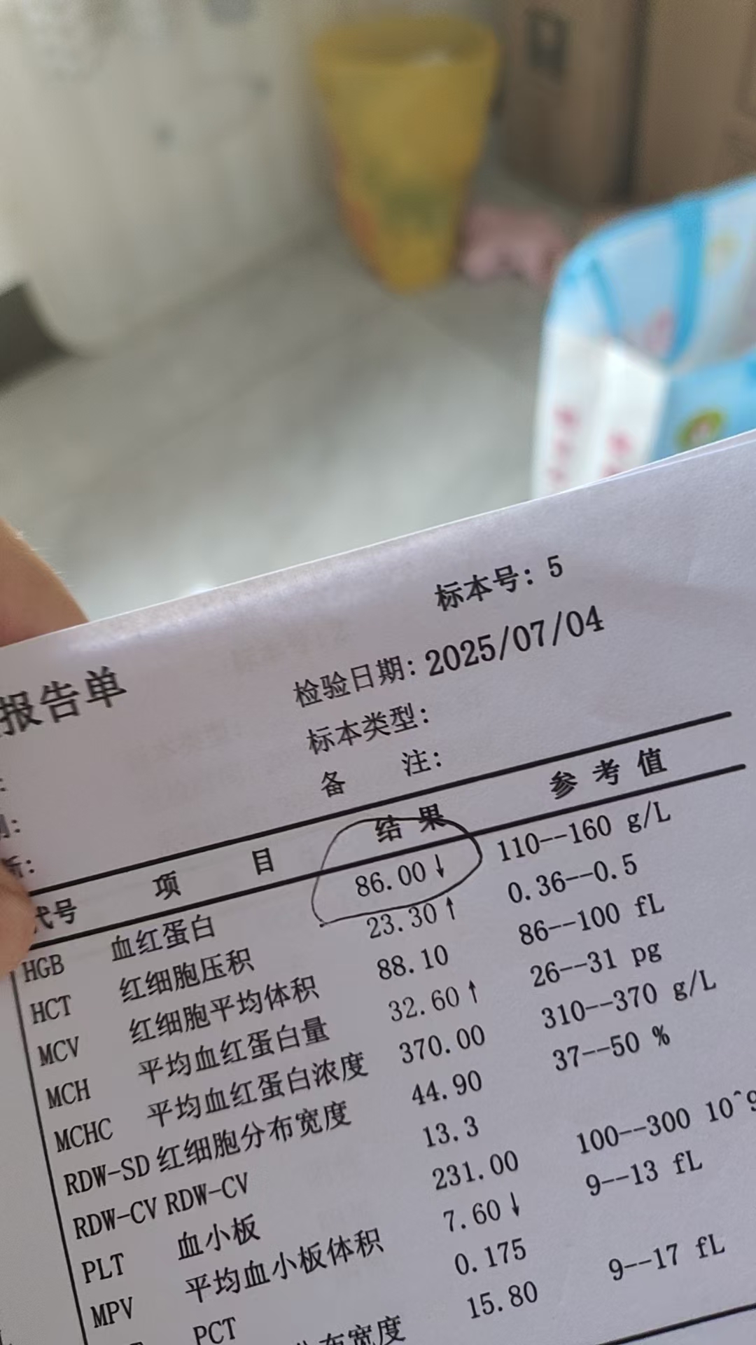 贫血参考值
